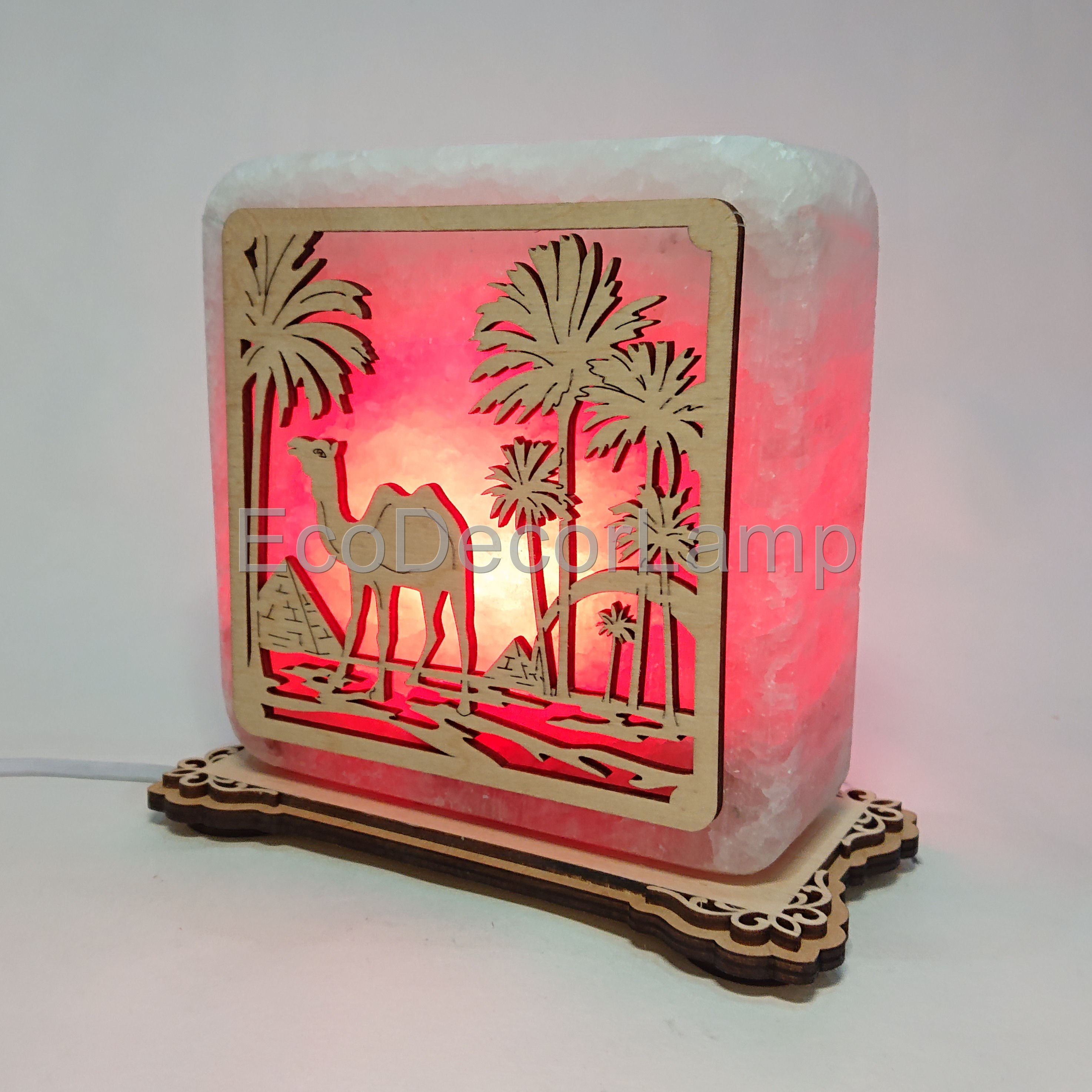 

Соляная лампа EcoDecorLamp квадратная Верблюд красная