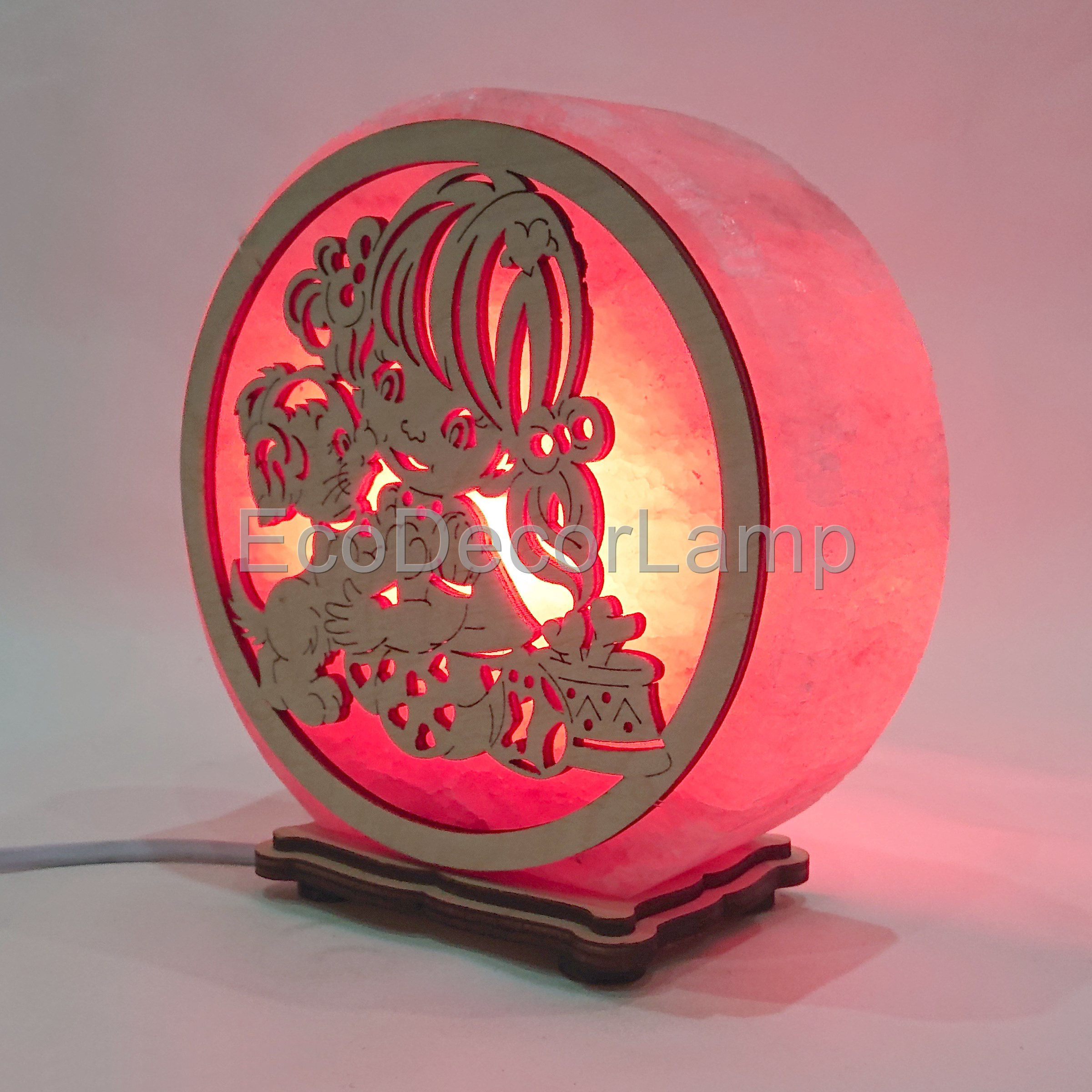 

Соляная лампа EcoDecorLamp круглый Девочка с собачкой красный