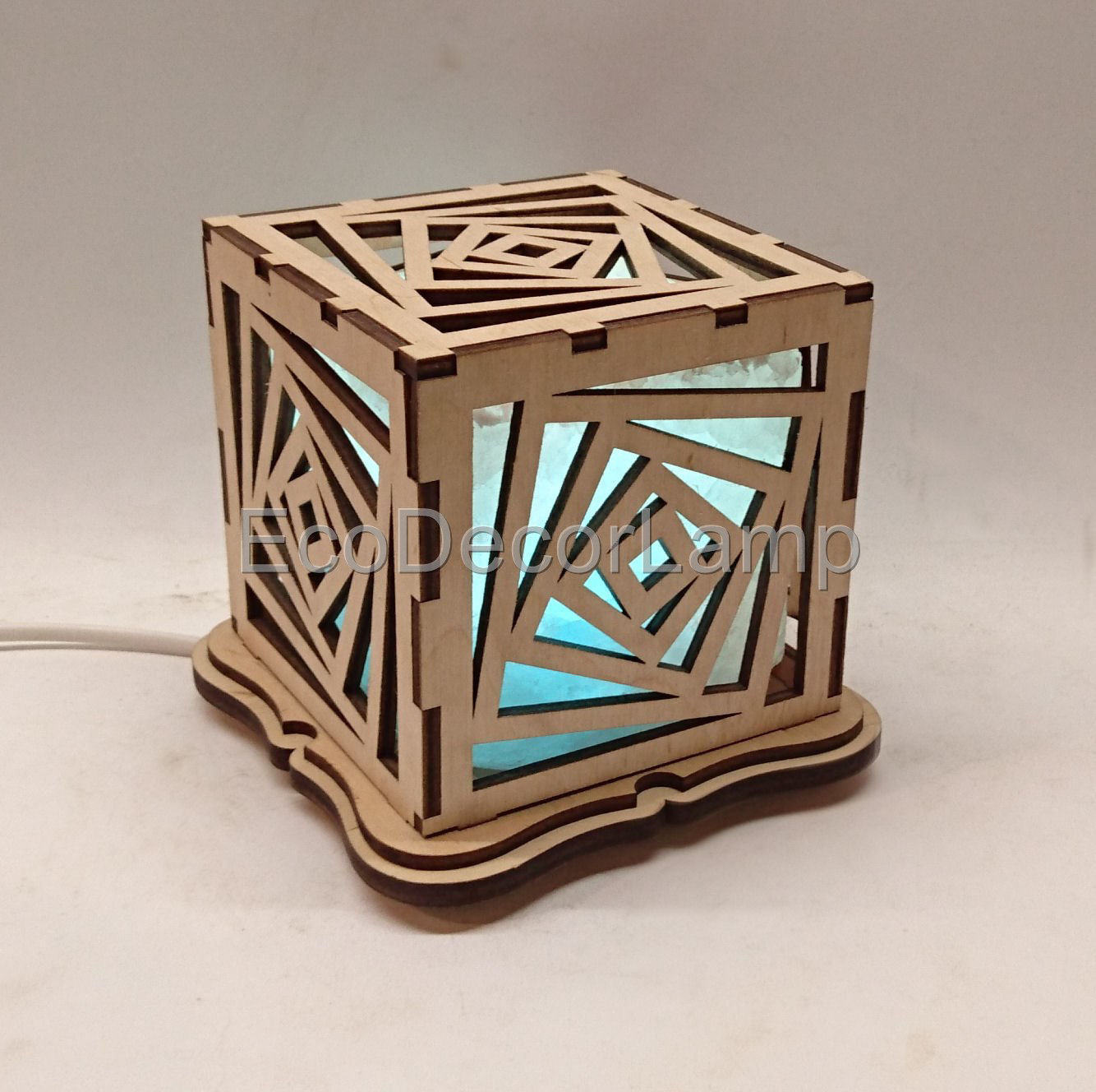 

Соляной светильник EcoDecorLamp Куб Кубы синий