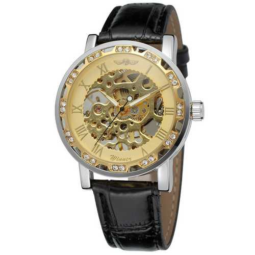 

Мужские наручные часы Winner 8012C Diamonds Automatic Black-Silver-Gold