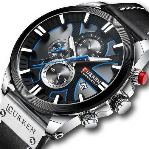 

Мужские наручные часы Curren 8346 Silver-Black