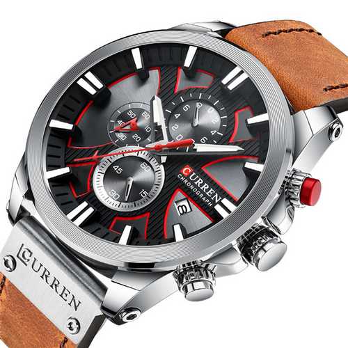 

Мужские наручные часы Curren 8346 Brown-Silver-Black