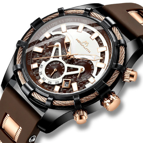 

Мужские наручные часы Megalith 8042M Brown-Black-Cuprum