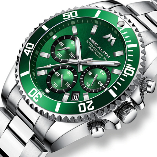 

Мужские наручные часы Megalith 8046M Silver-Green