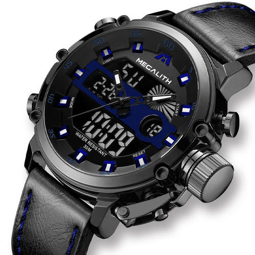 

Мужские наручные часы Megalith 8051M Black-Dark Gray-Blue
