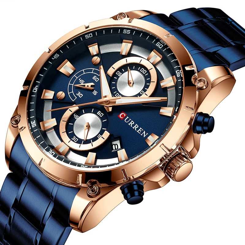 

Мужские наручные часы Curren 8360 Blue-Gold