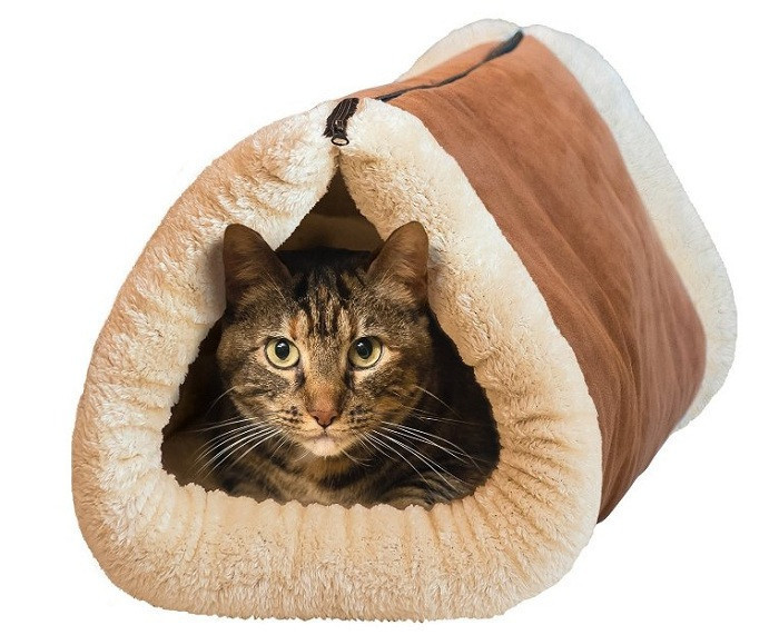 

Портативный Мягкий Домик Лежанка для Кота Kitty Shack Tunnel Bed & Mat 2 в 1