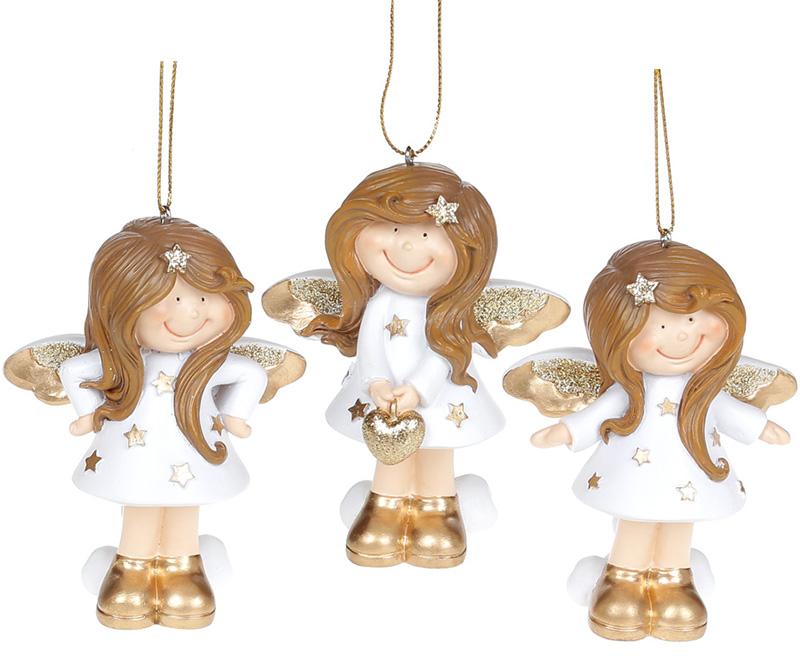 

Набор фигурок подвесных Ангелочек White-Gold 7.5х5.5х10см 3 штуки Bona DP69096
