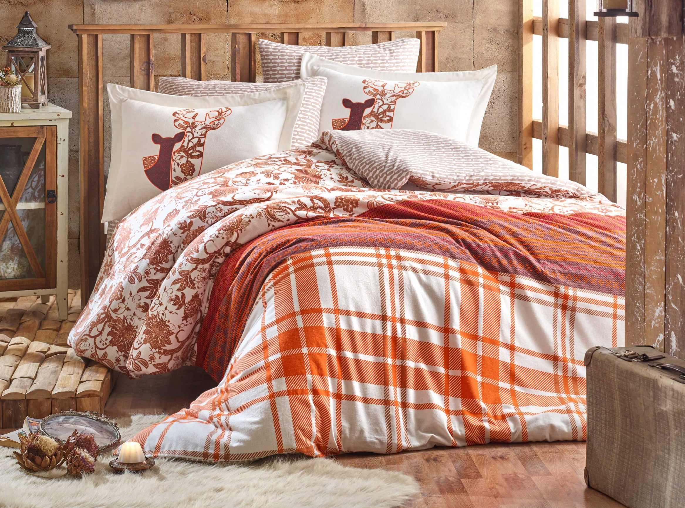 

Комплект постельного белья Hobby Flannel Valentina 200х220 Оранжевый