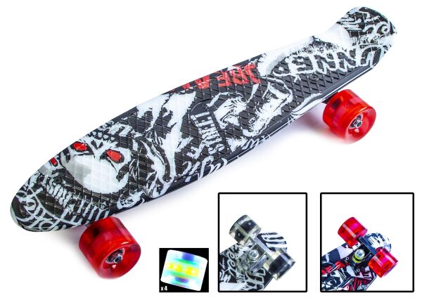 

Пенни Борд Penny Board Принт Светящиеся Колеса Street 54 см (zpl104)