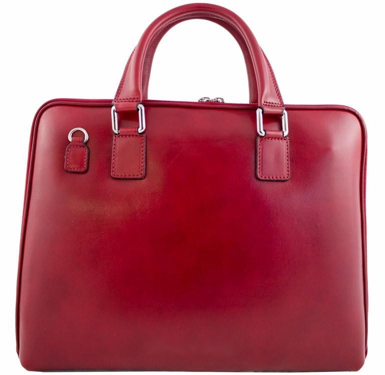 

Женская кожаная сумка-портфель Bottega Carele BC801 red
