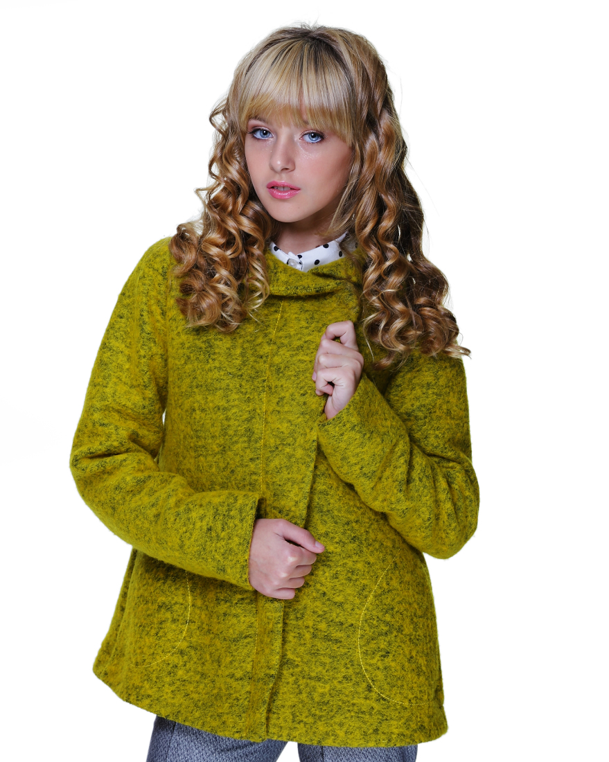 

Полупальто для девочек Lukas Kids мохер 122 жовтий (6311)
