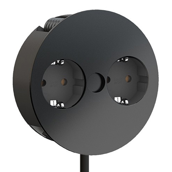 

Розетка Bachmann twist 2x220V Black черный