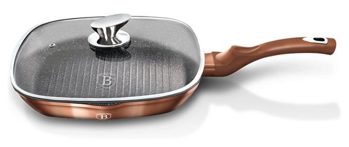 

Сковорода-гриль Berlinger Haus Rose Gold 28х28см с крышкой, индукционная с антипригарным покрытием (PSG_BH-1610N)