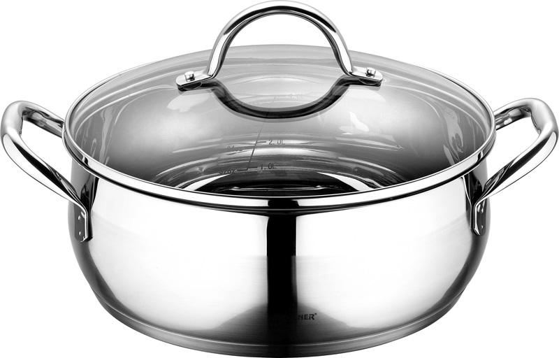 

Кастрюля Bergner Gourmet 8л из нержавеющей стали со стеклянной крышкой Original (PSG_BG-6565)