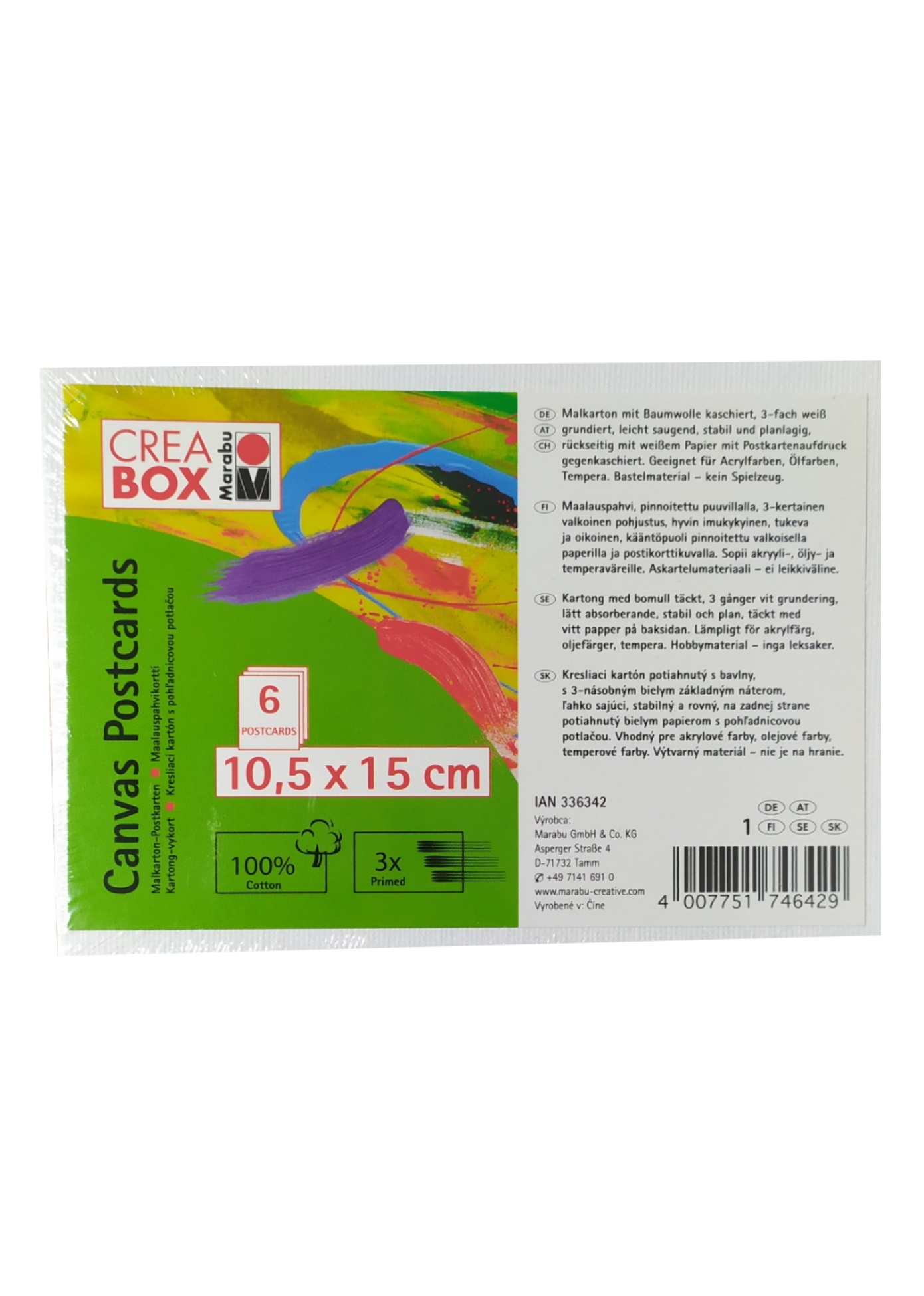 

Набор холстов (6шт) Crea Box Marabu 10,5х15см Белый 32000000218946