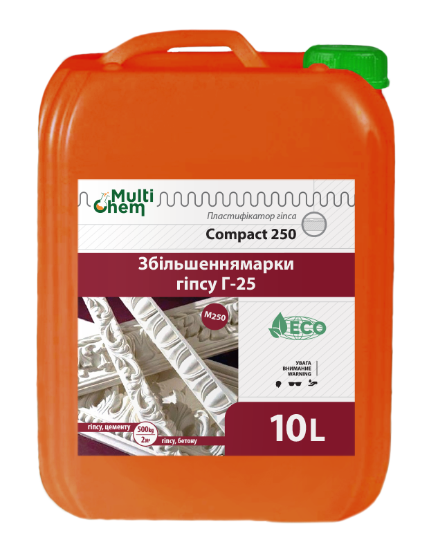 

Пластификатор для увеличении прочности гипса Compact 250 Euro 10 л