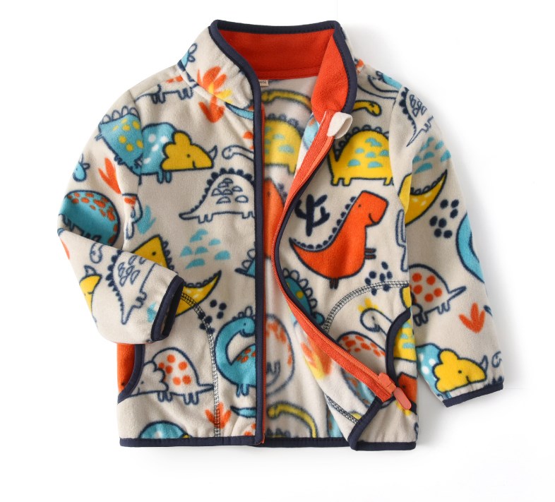 

Кофта детская флисовая Colorful dinosaurs Berni Kids (100) Молочный
