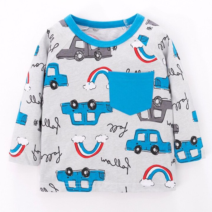 

Лонгслив для мальчика Blue car Little Maven (116 / 6 лет) Серый