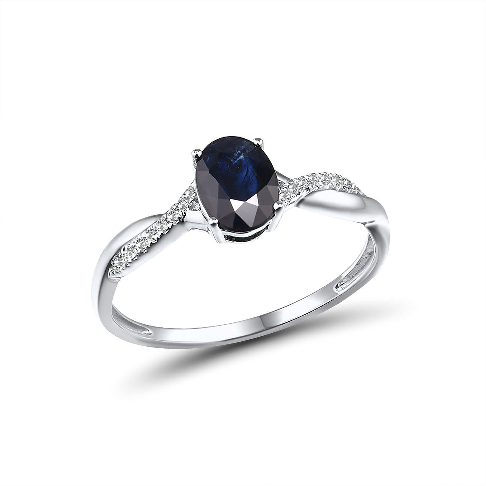 

Кольцо из белого золота с бриллиантами и сапфиром 1744971, размер 16