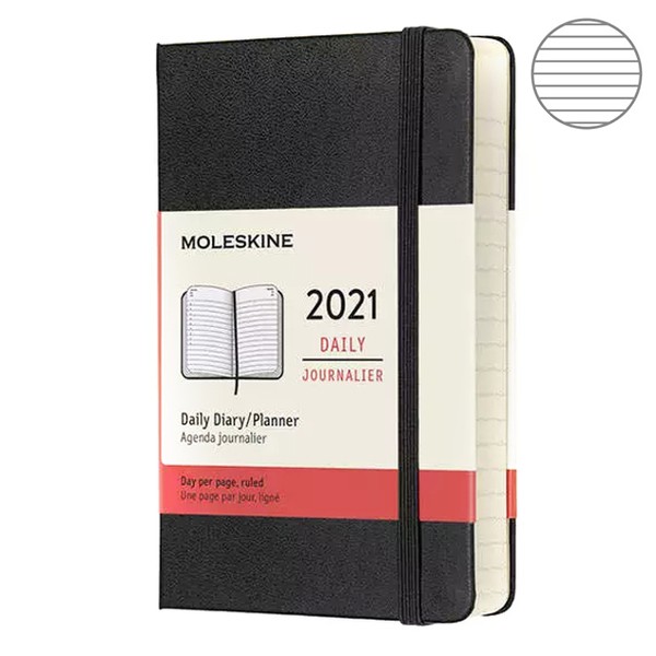 

Ежедневник Moleskine 2021 маленький черный DHB12DC2Y21