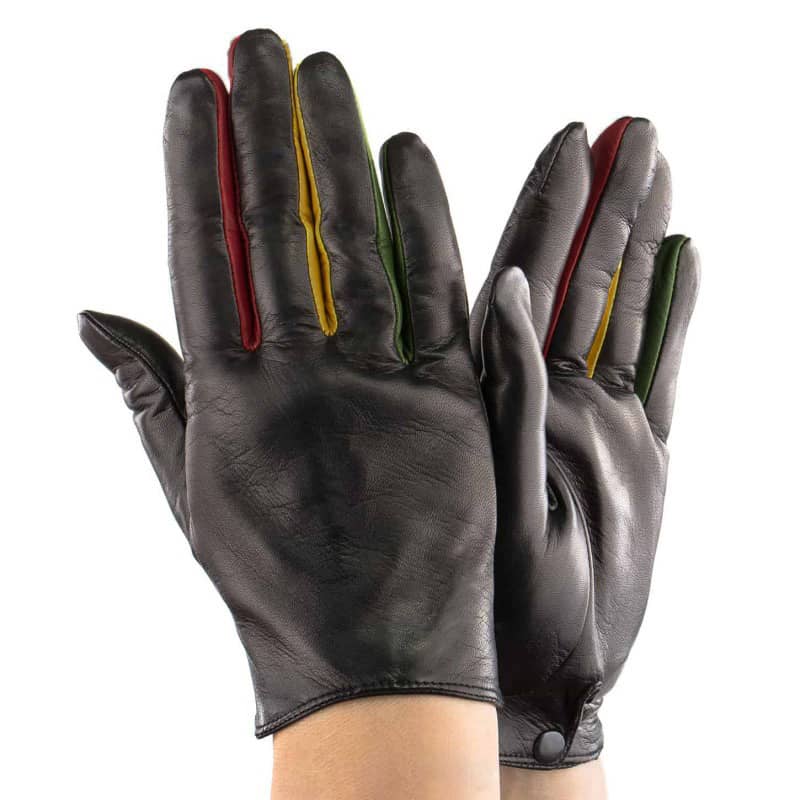 

Женские кожаные премиум перчатки GlovesUA мод.394 черные 6 (цветные стрелки)