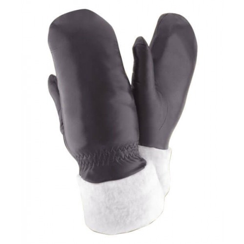 

Женские варежки кожаные с мехом GlovesUA мод.168 черные 7 (овчина)