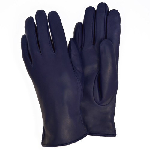 

Женские перчатки кожаные с мехом GlovesUA мод.136 темно-синие 7