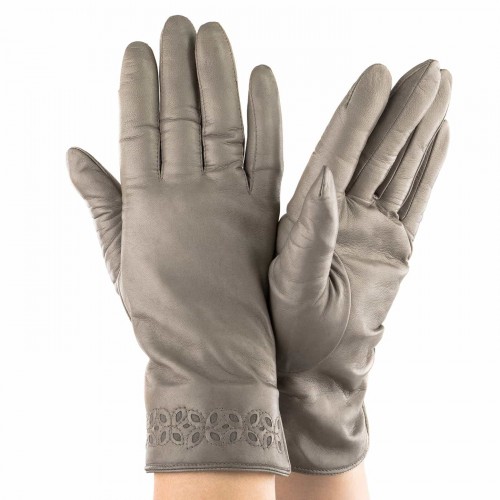 

Женские перчатки кожаные GlovesUA мод.003 серые 6,5