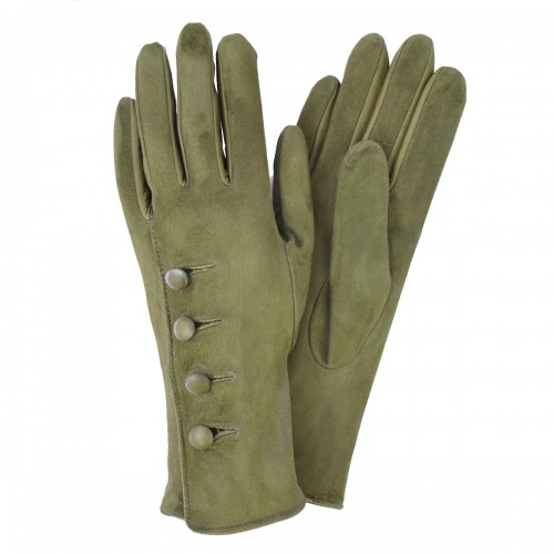 

Женские перчатки комбинированные кожаные GlovesUA мод.74 оливковые 8,5