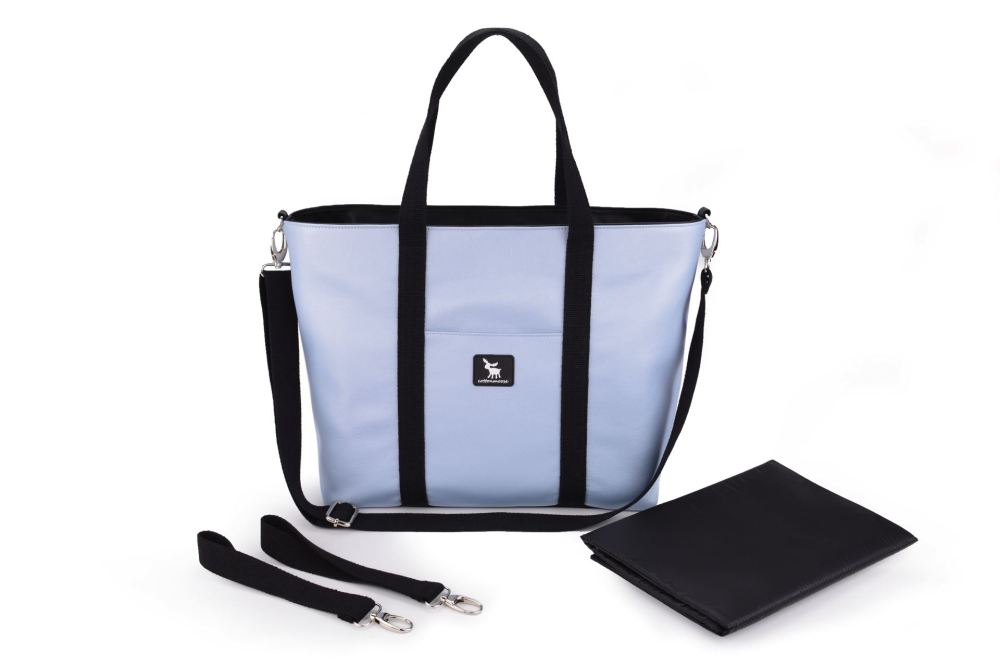 

Сумка для коляски Cottonmoose Shopper 750/151 pearl blue leather (голубой эко-кожа)