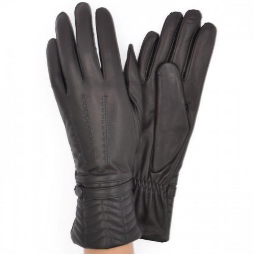 

Женские перчатки кожаные GlovesUA мод.344 черные 8,5