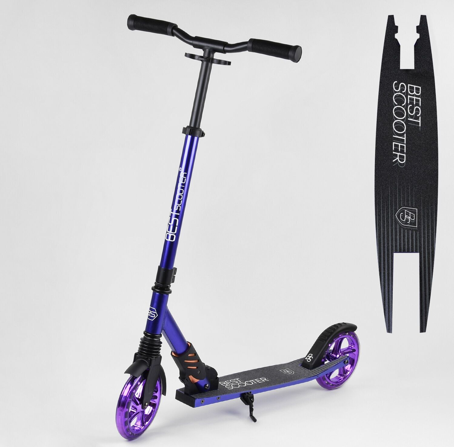 

Двухколесный самокат Best Scooter S-20415 складной с амортизатором Рама алюминий Синий