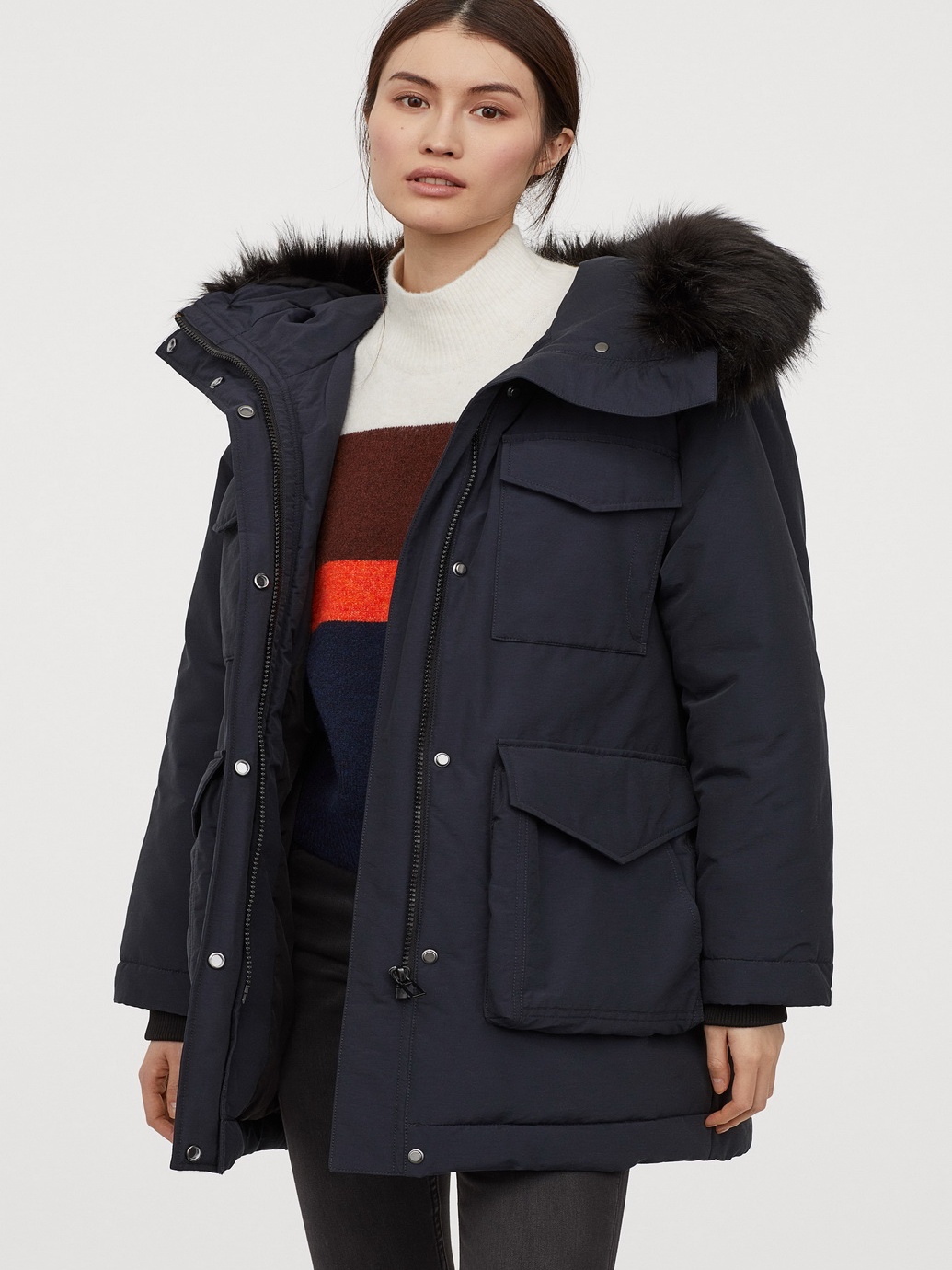 

Парка H& 0795020-0  Темно-синяя, Парка H&M 0795020-0 M Темно-синяя