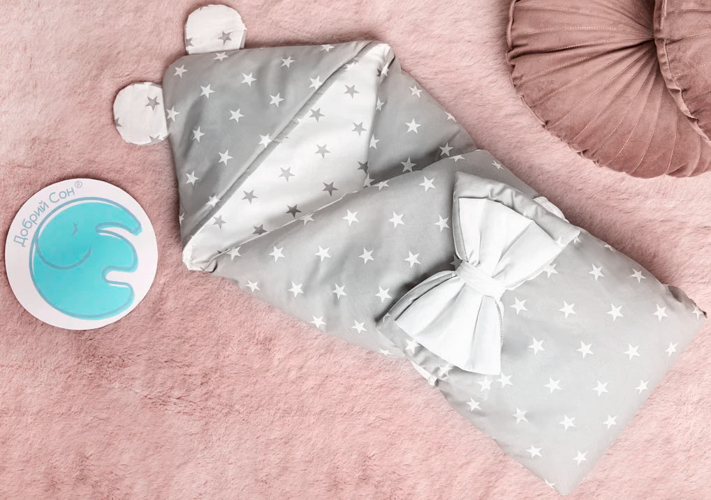 

Конверт Добрый Сон Капюшон с ушками Мишка 100 × 80 см серо-белый звезды (6-07/11)