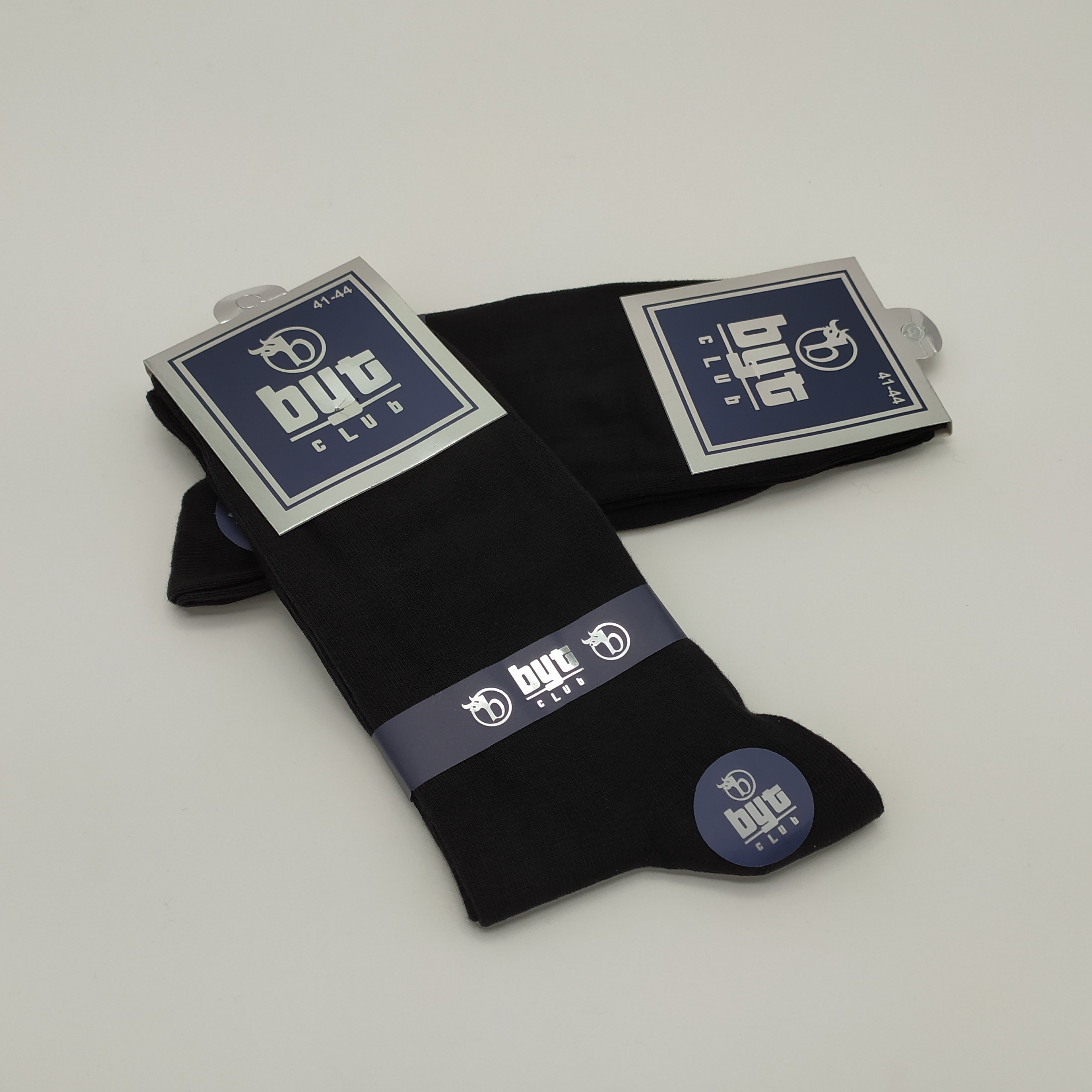 

Мужские носки 100% cotton BYT CLUB чёрные высокие демисезонные размер 41-44