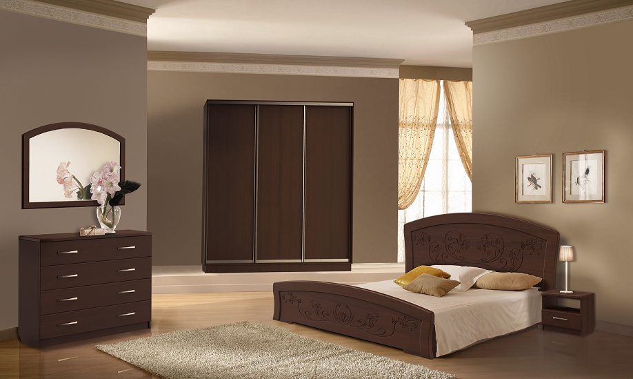 

Двуспальная кровать Неман Эмилия 180*200 Темный орех