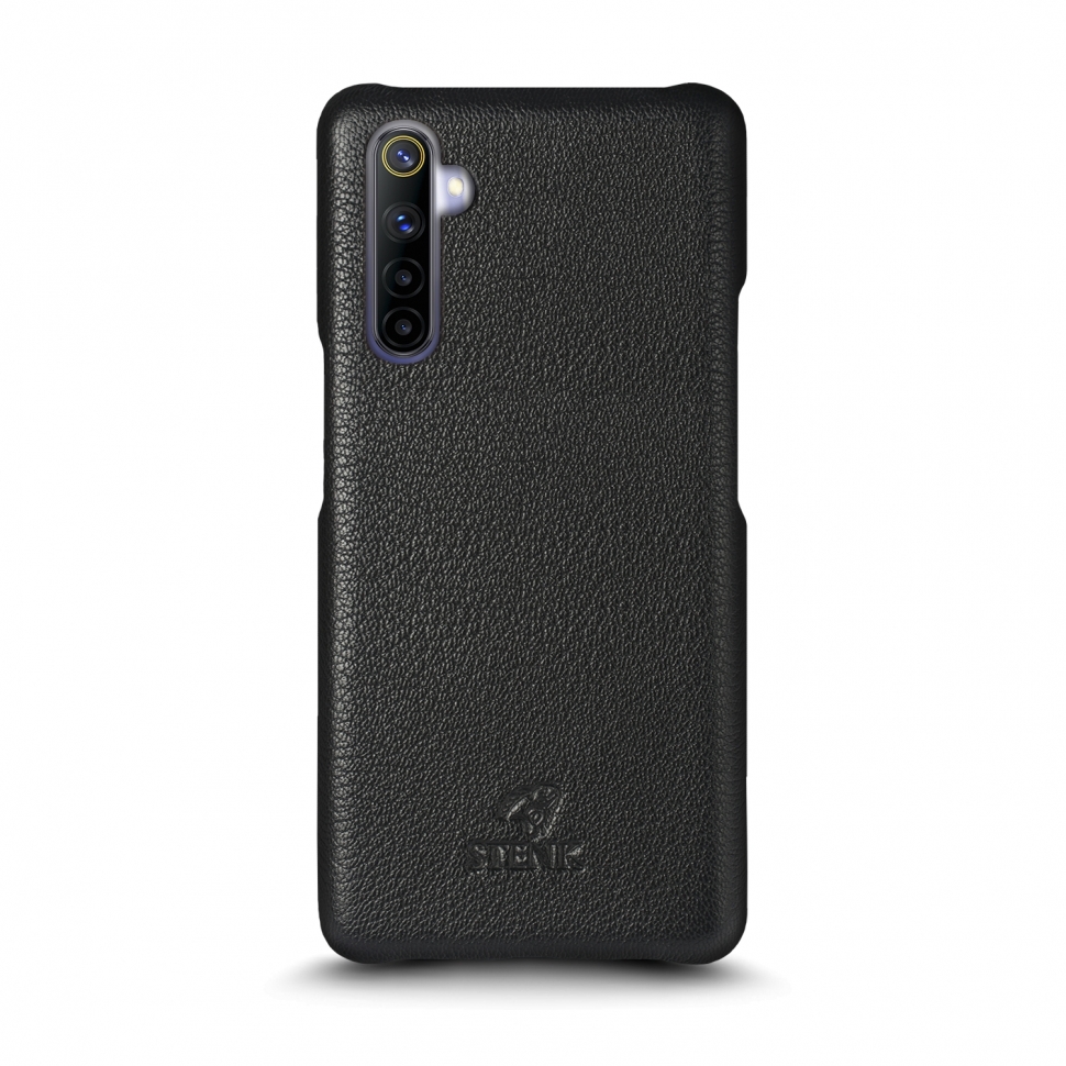 

Кожаная накладка Stenk Cover для Realme 6 Чёрная