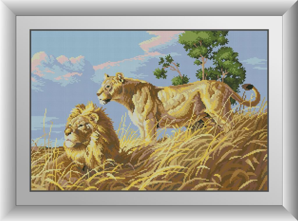 

Алмазная мозаика Африканские львы Dream Art 30052 42x62см 25 цветов, квадр.стразы, полная зашивка. Набор алмазной вышивки