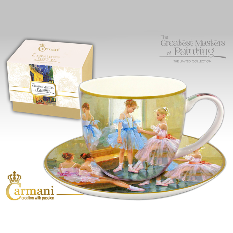 

Фарфоровая чашка с блюдцем Балерина у зеркала Carmani T-SS32151
