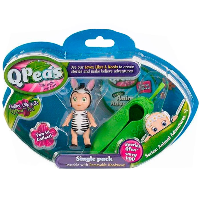 

Игровой набор Приключения животных Зебра Zada и стручок-подвеска QPeas 103164