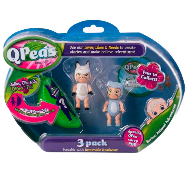 

Игровой набор Приключения животных 3 фигурки Zada Rani и сюрприз в стручке QPeas 103151