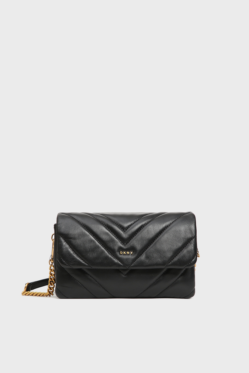 

Женская черная кожаная сумка через плечо Vivian DKNY OS R94EBF97