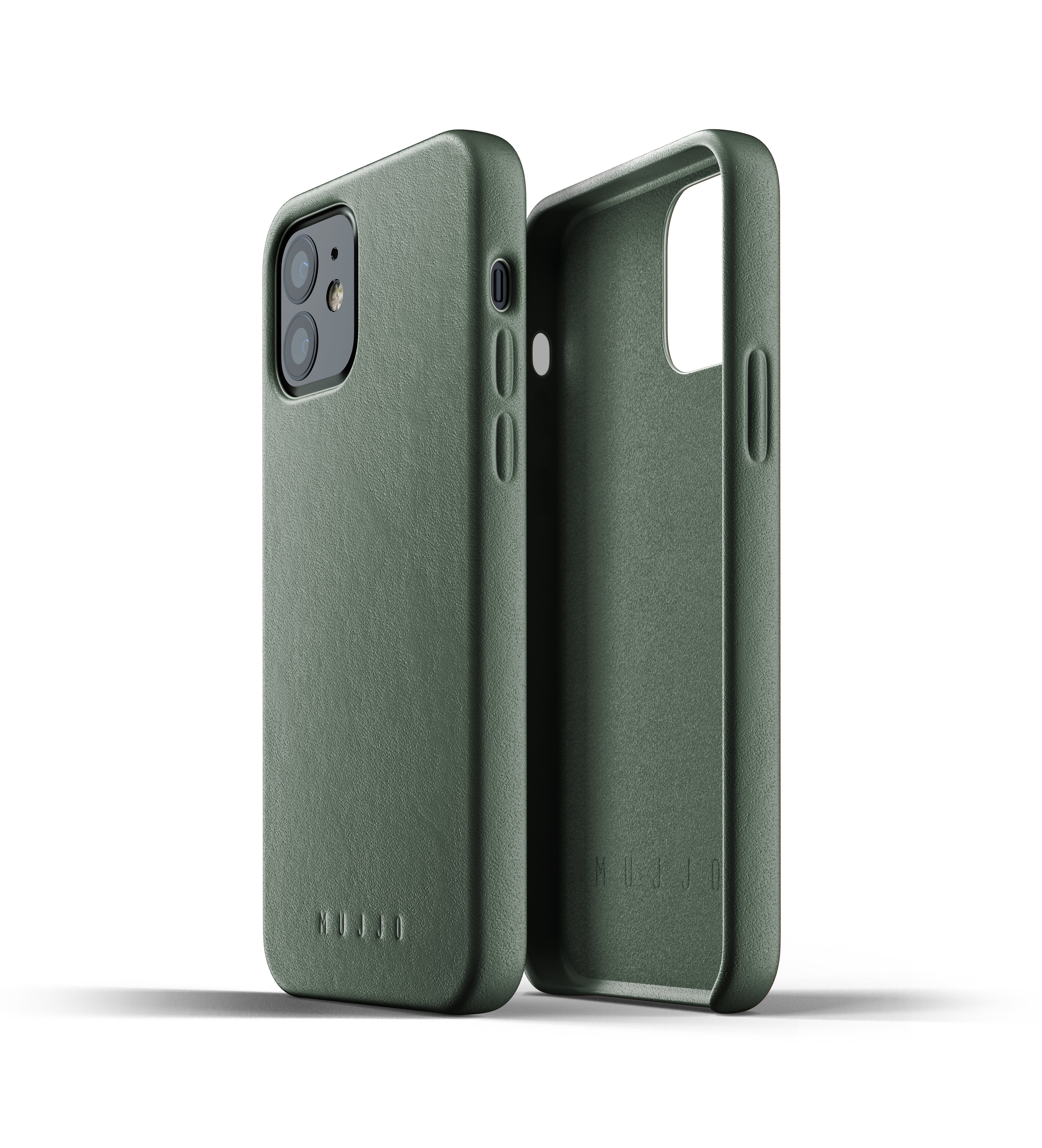 

Чехол кожаный MUJJO для iPhone 12 / 12 Pro Full Leather, Slate Green