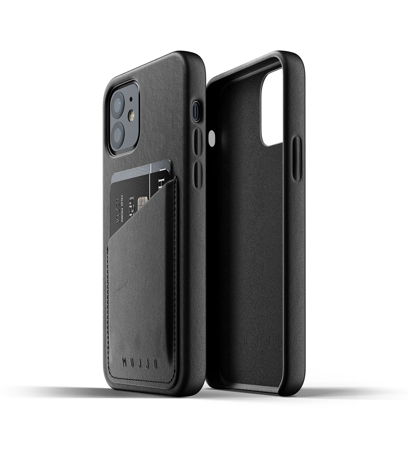 

Чехол кожаный MUJJO для iPhone 12 / 12 Pro Full Leather Wallet, Black