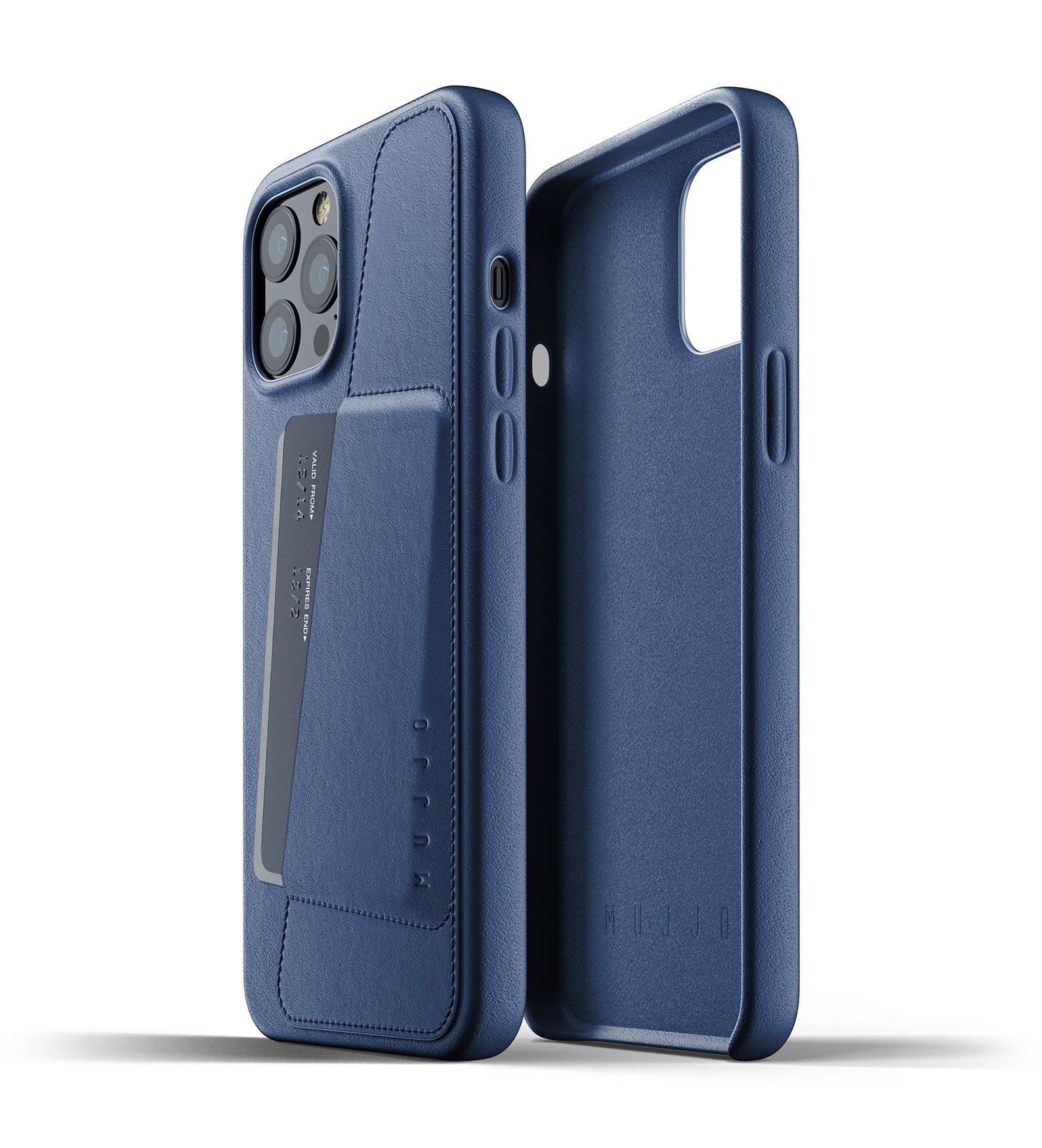 

Чехол кожаный MUJJO для iPhone 12 Pro Max Full Leather Wallet, Monaco Blue