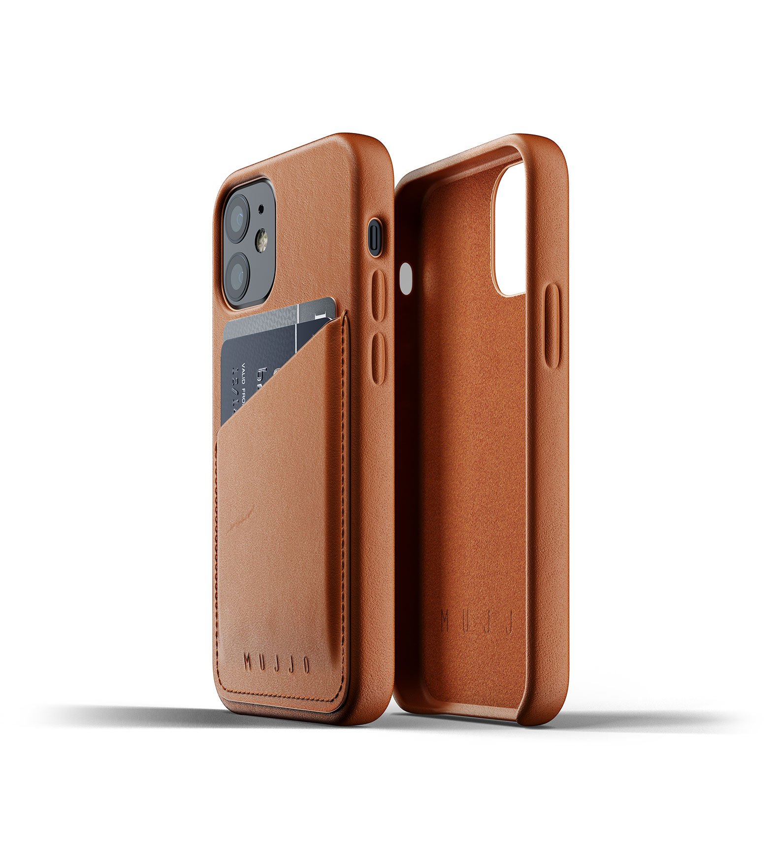 

Чехол кожаный MUJJO для iPhone 12 Mini Full Leather Wallet, Tan