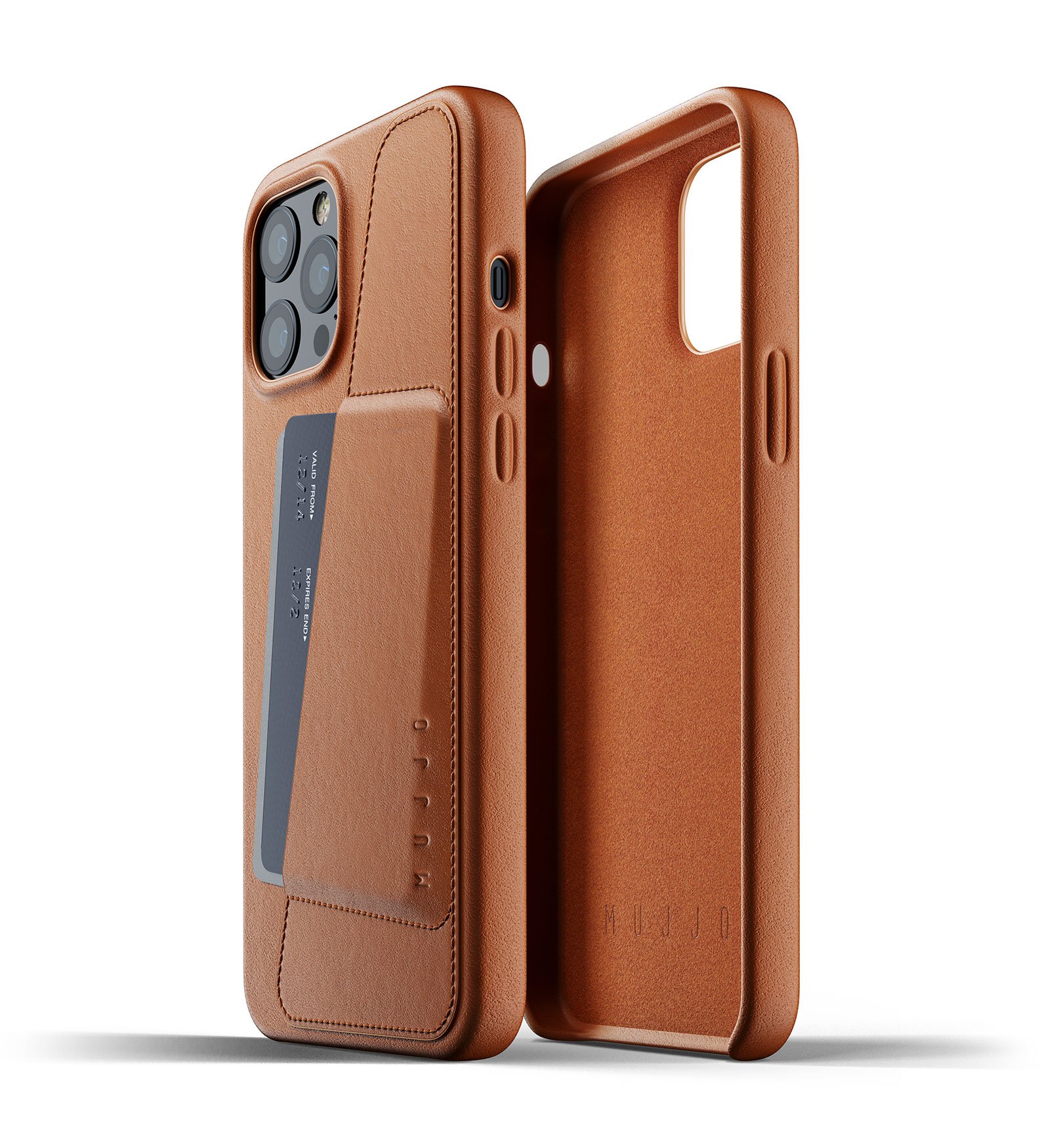 

Чехол кожаный MUJJO для iPhone 12 Pro Max Full Leather Wallet, Tan