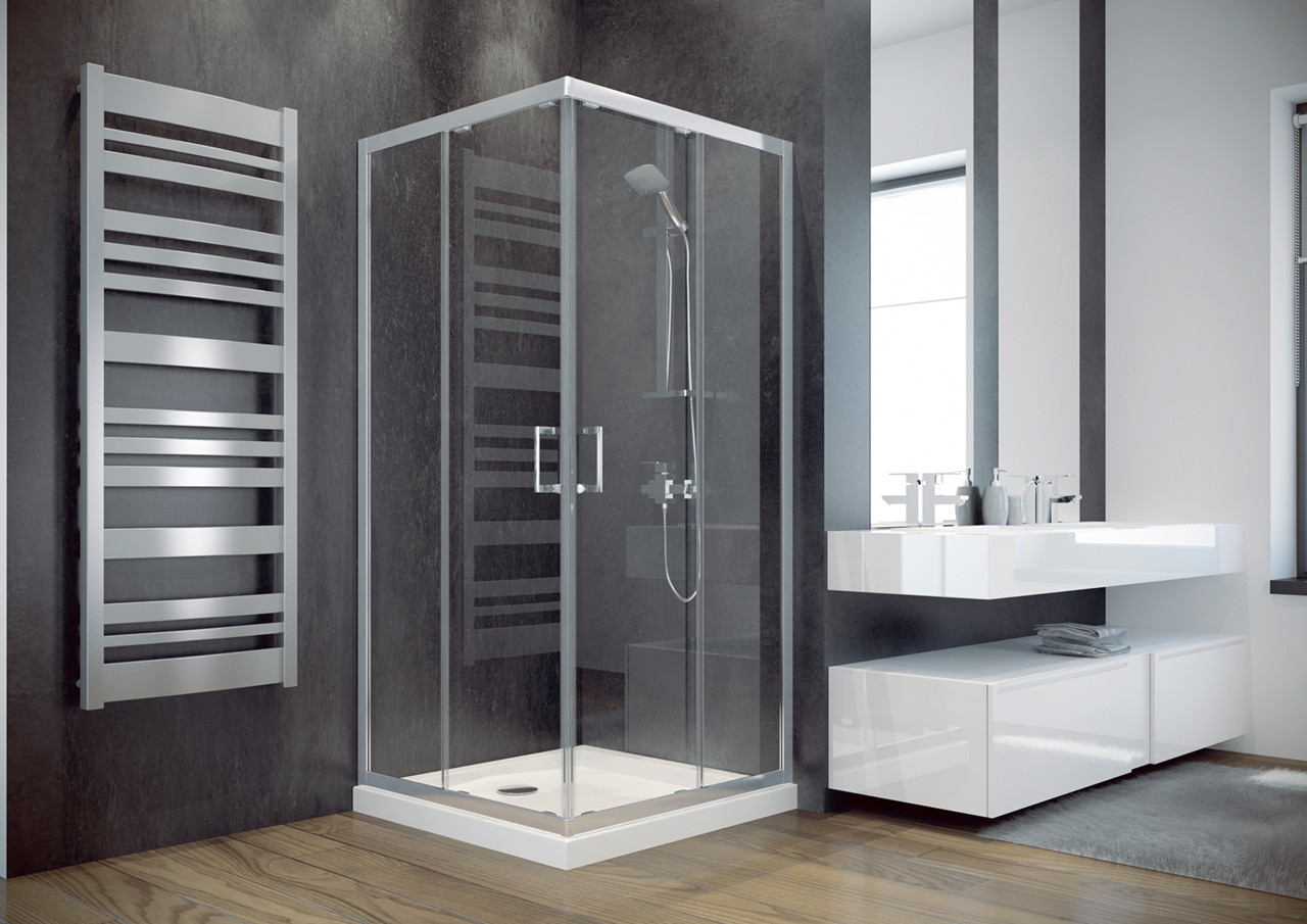 

Кабіна душова Besco MODERN скло grigio профіль хромований 80x80x185
