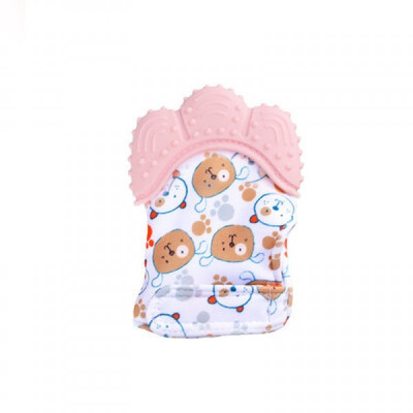 

Перчатка грызунок, прорезыватель для зубов с шишечками для массажа десен Собачка Active Baby Розовый